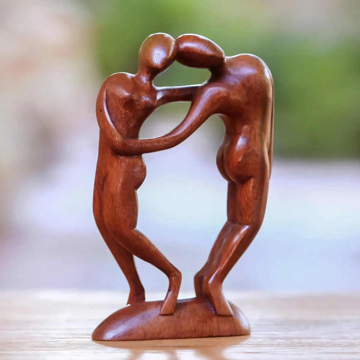 Novica Couple In Love Wood Sculpture