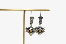 Oaxacan Silver & Coral Earrings