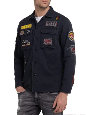 Overshirt Con Patches Racer - Charcoal