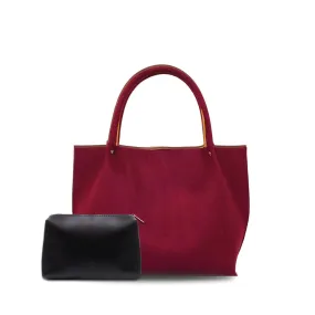 OXI TOTE SUEDE MAROON 2PCS SET