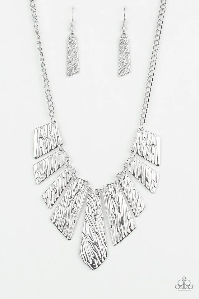 Paparazzi Necklace ~ Texture Tigress - silver