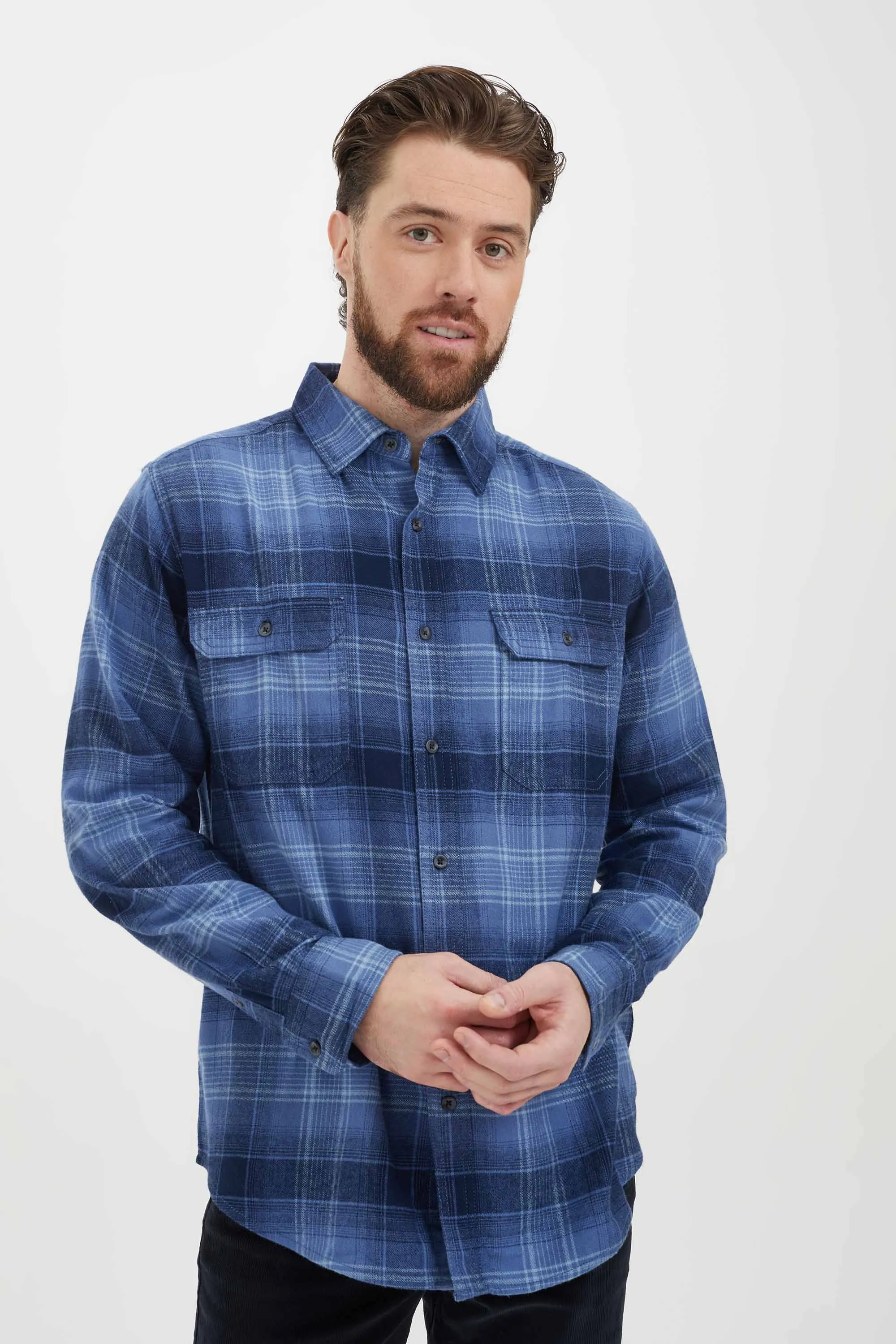 Plaid flannel overshirt