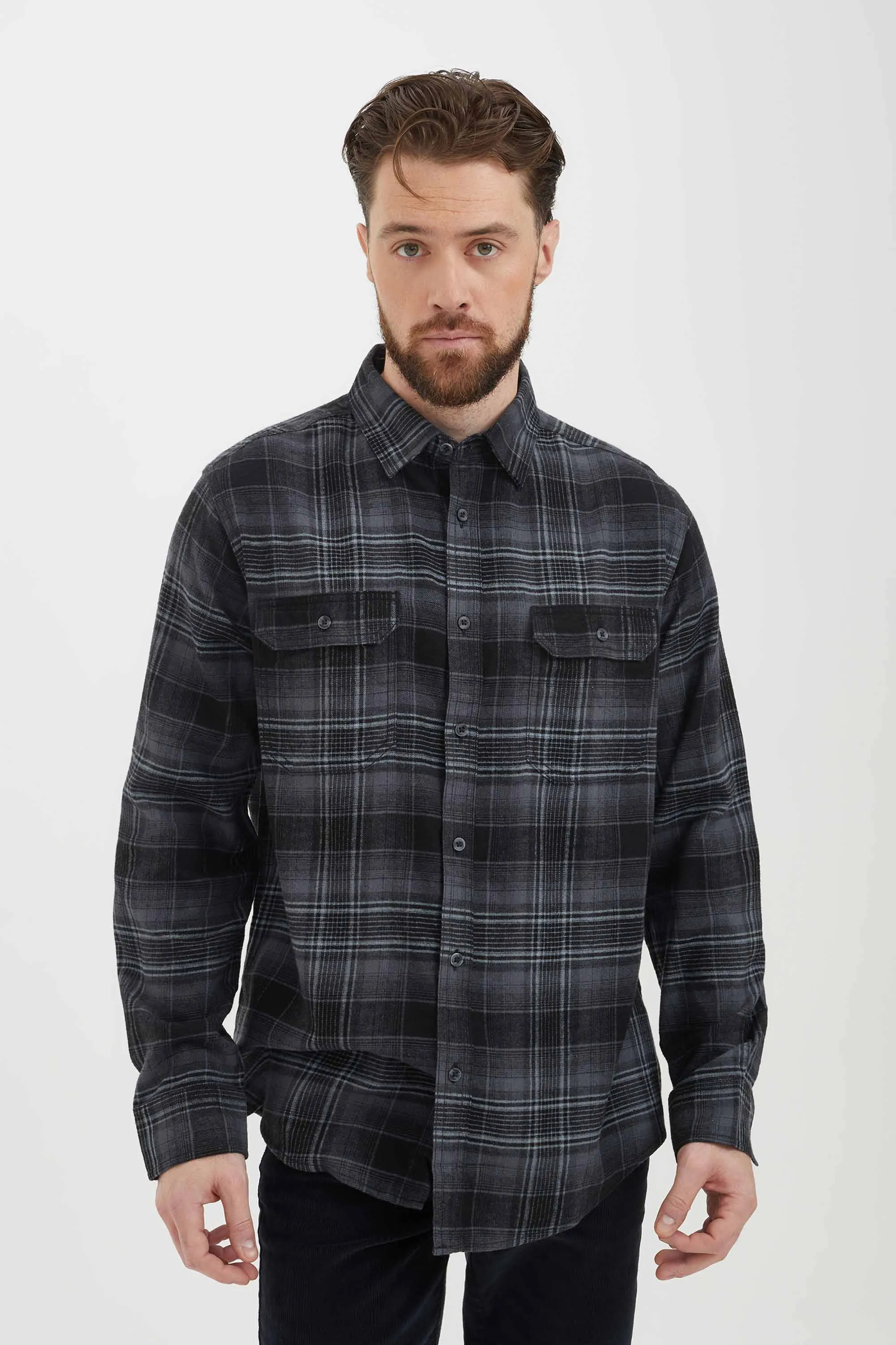 Plaid flannel overshirt