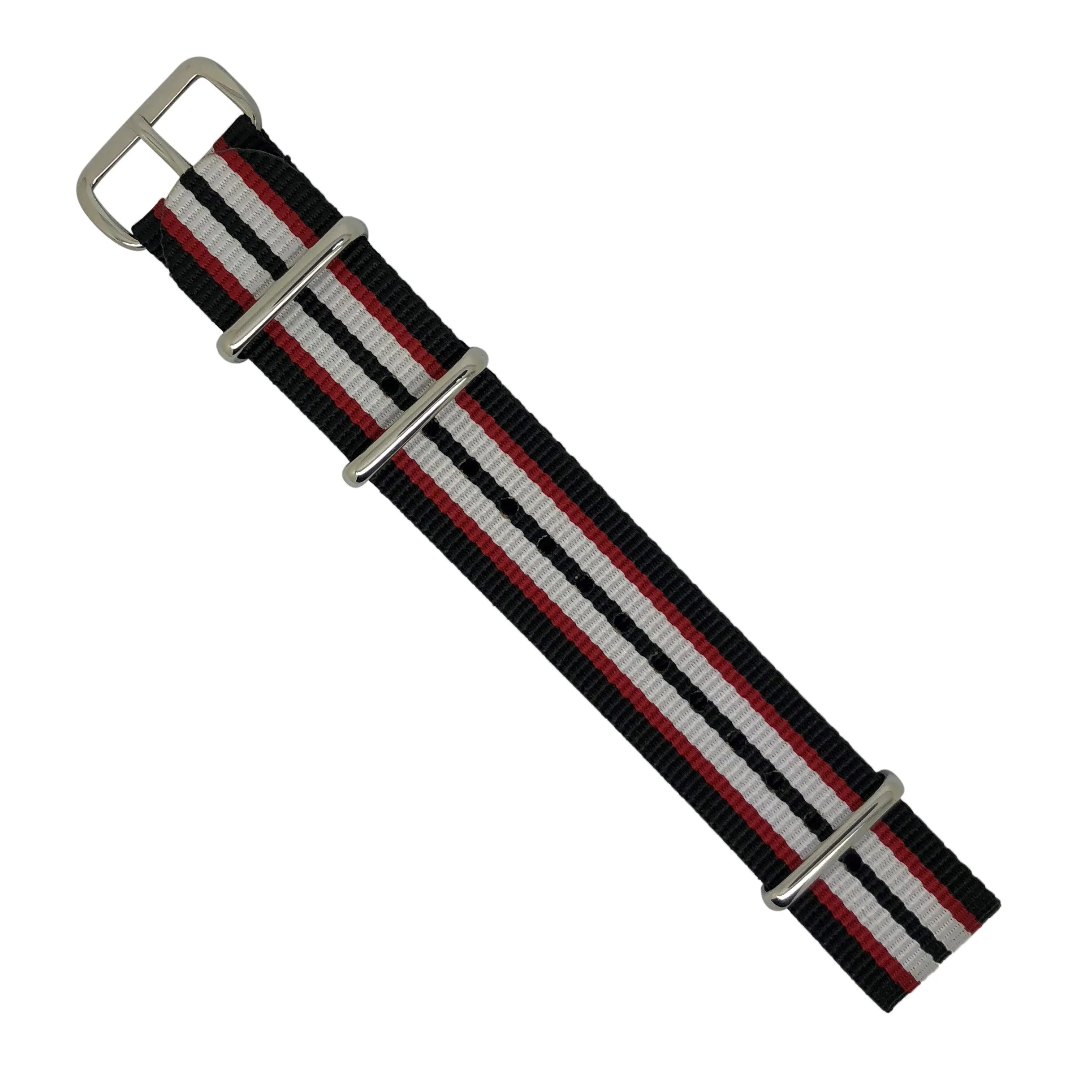 Premium Nato Strap in Black Red White