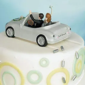 "Honeymoon Bound" Couple in Car Wedding Cake Topper (Pack of 1)