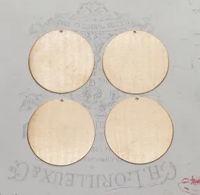 Raw Brass Round Circle Shape Charms (4) - TCA1893