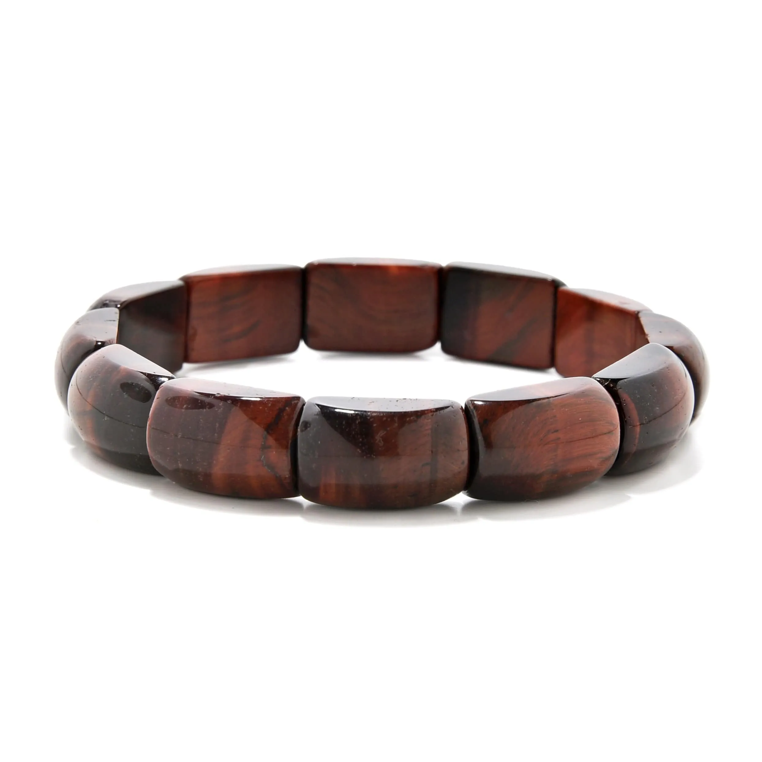 Red Tiger Eye 10mm Beads Gemstone Elastic Bracelet