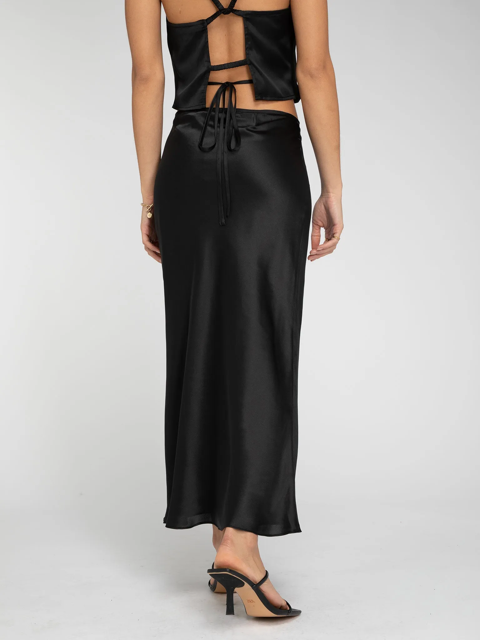 Riviera Tie Skirt in Black