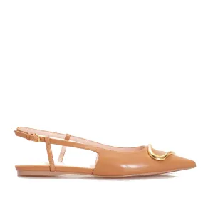 Scarpe Donna COCCINELLE Slingback in Pelle Cuir con Tacco Basso