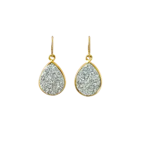 Silver Druzy Earrings