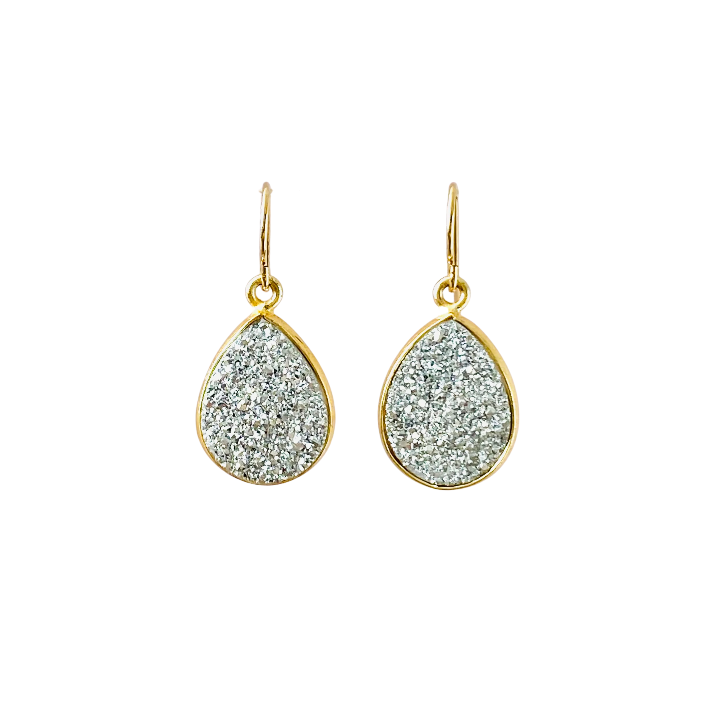 Silver Druzy Earrings