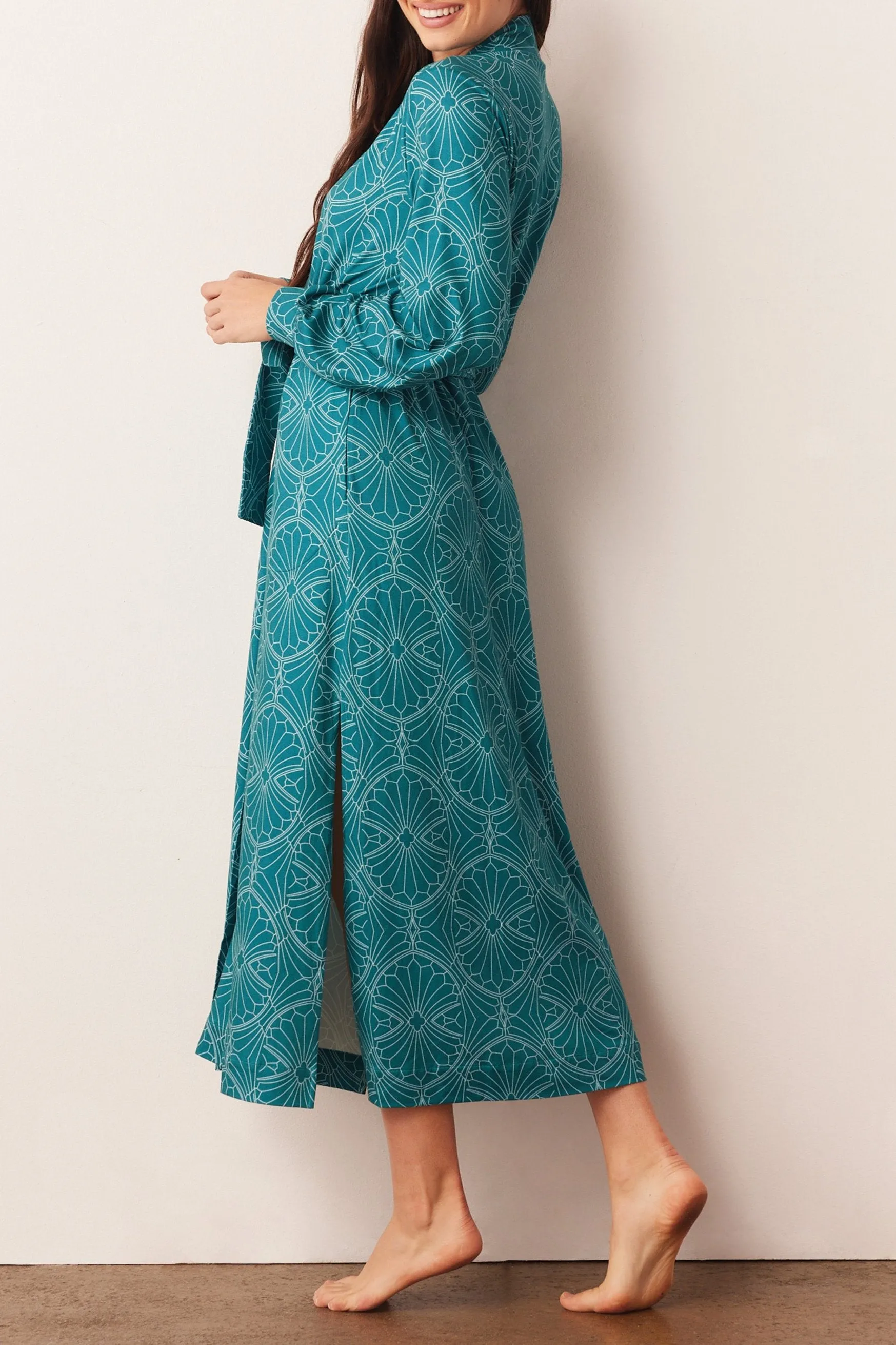 Skyler Banded Long Robe | Chateau