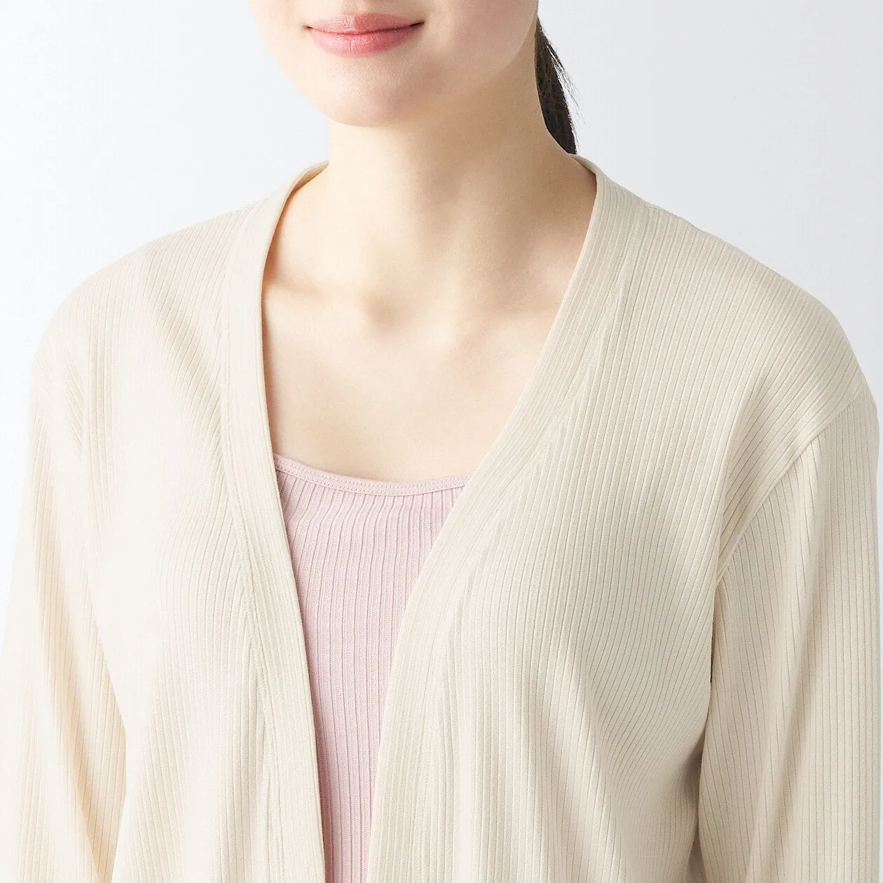 Smooth Ribbed Long Cardigan