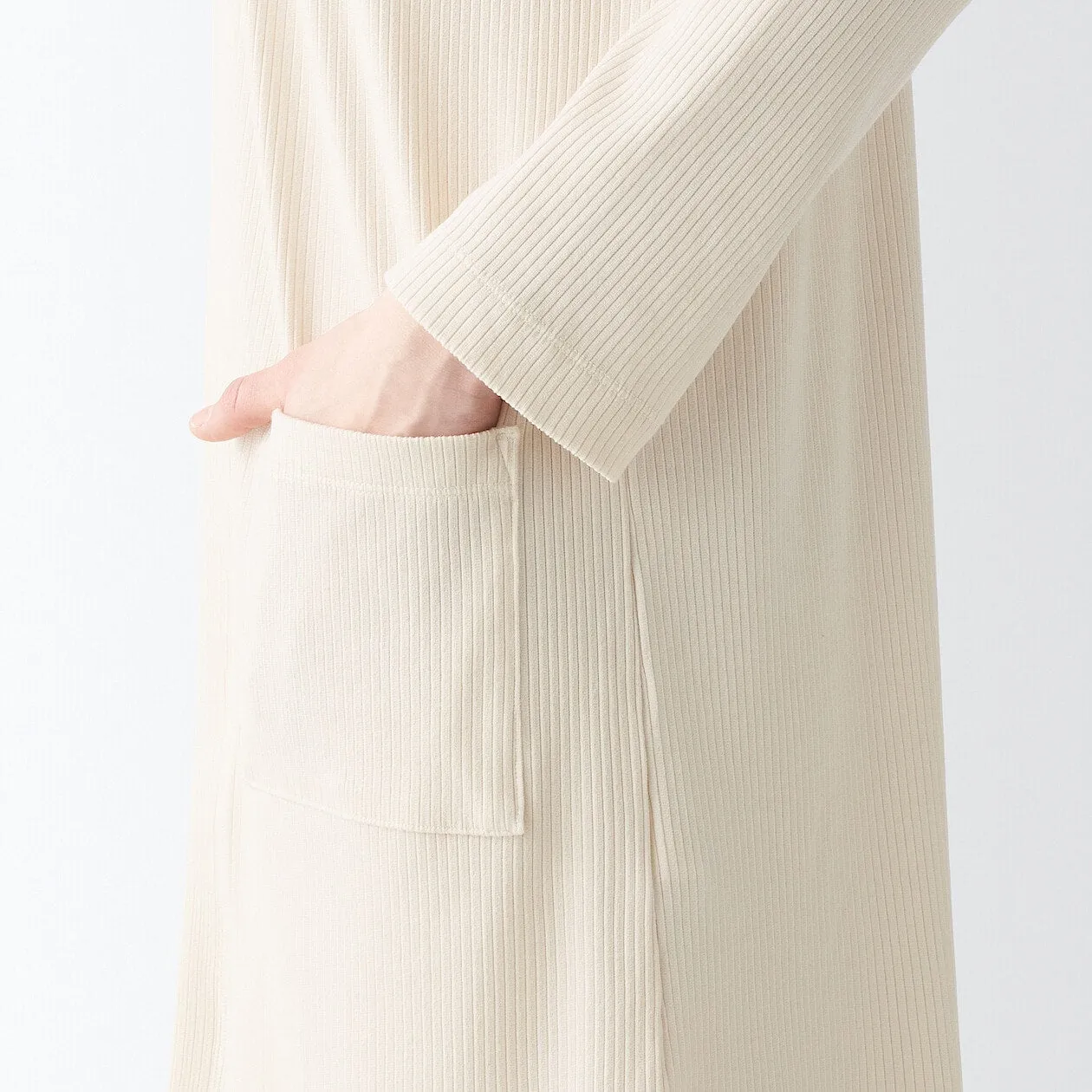 Smooth Ribbed Long Cardigan