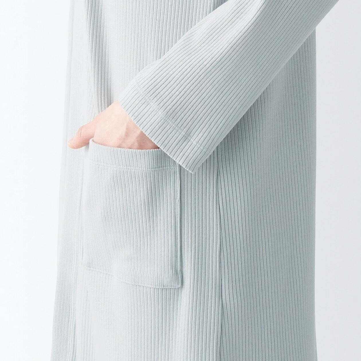 Smooth Ribbed Long Cardigan