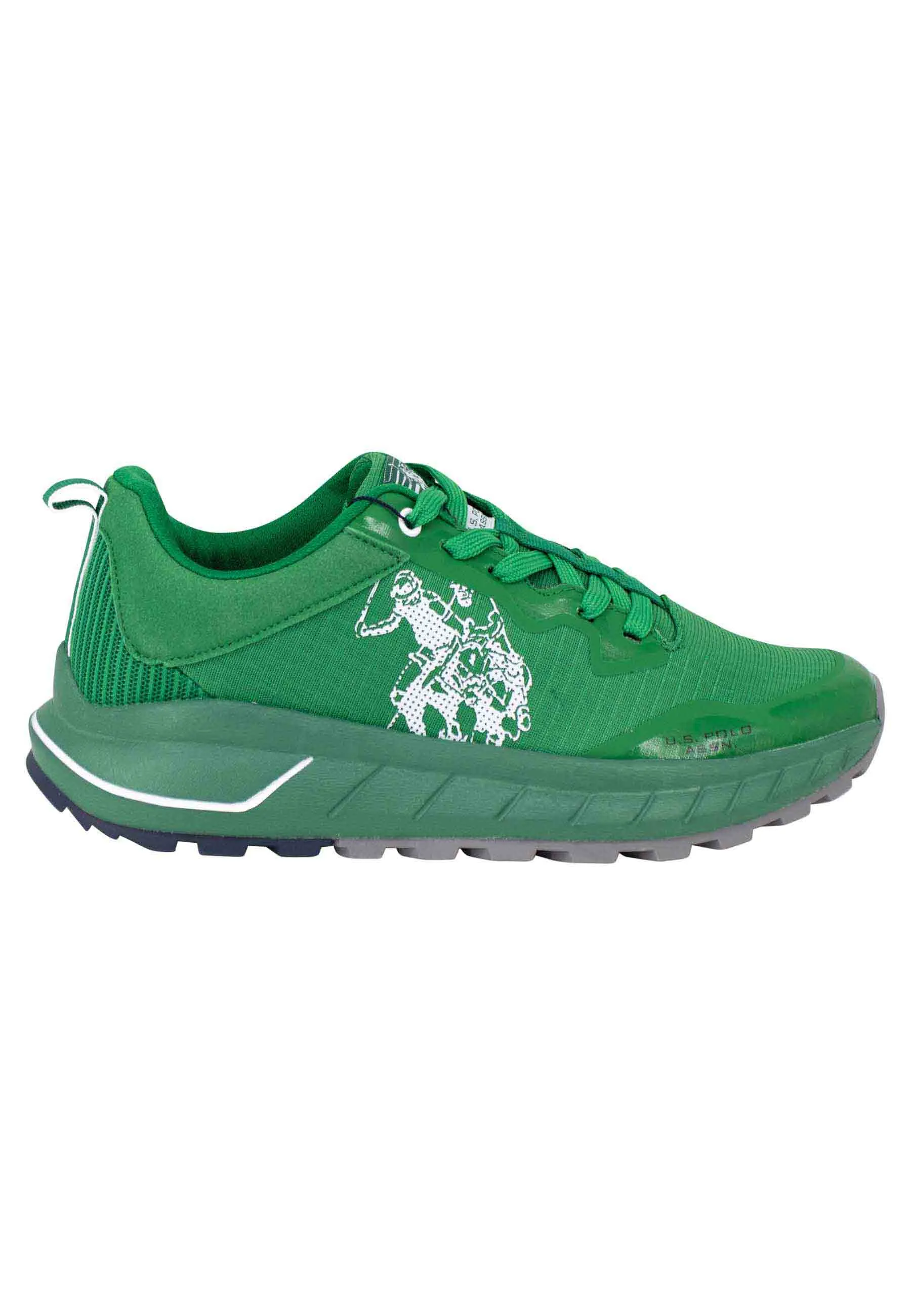 Sneakers uomo in camoscio e tessuto verde