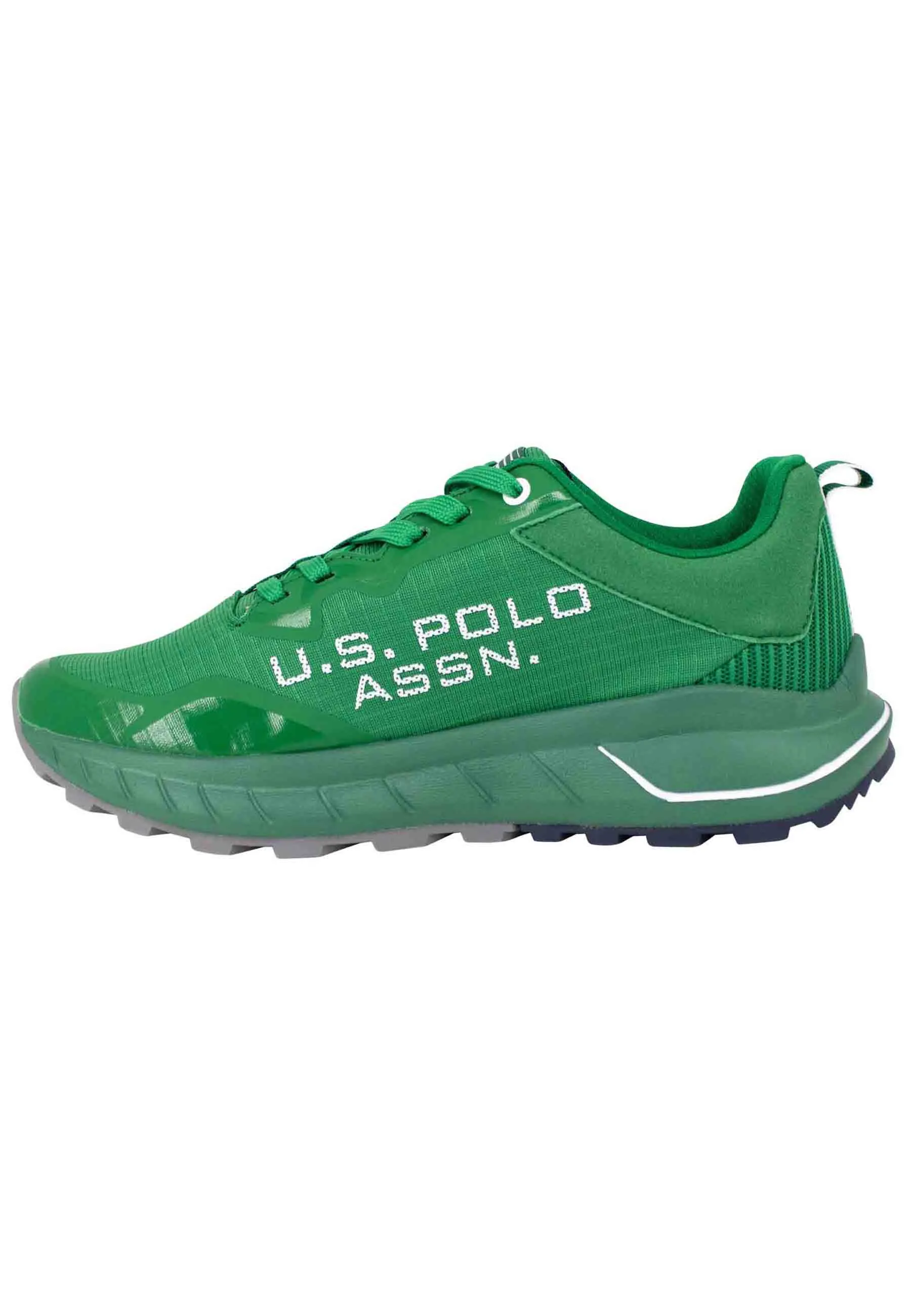 Sneakers uomo in camoscio e tessuto verde