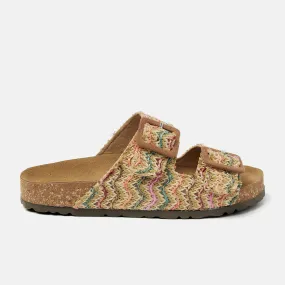 Sofia Raffia Dames Slippers Multi