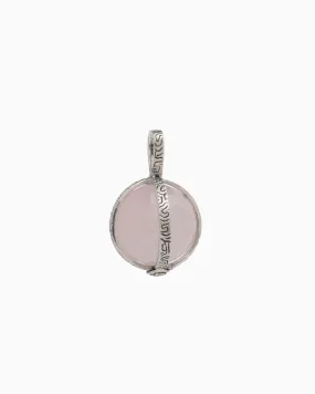 Spinning Globe Stone Pendant with Reef Texture - Rose Quartz