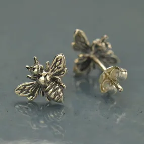 Sterling Silver Bee Stud Earrings