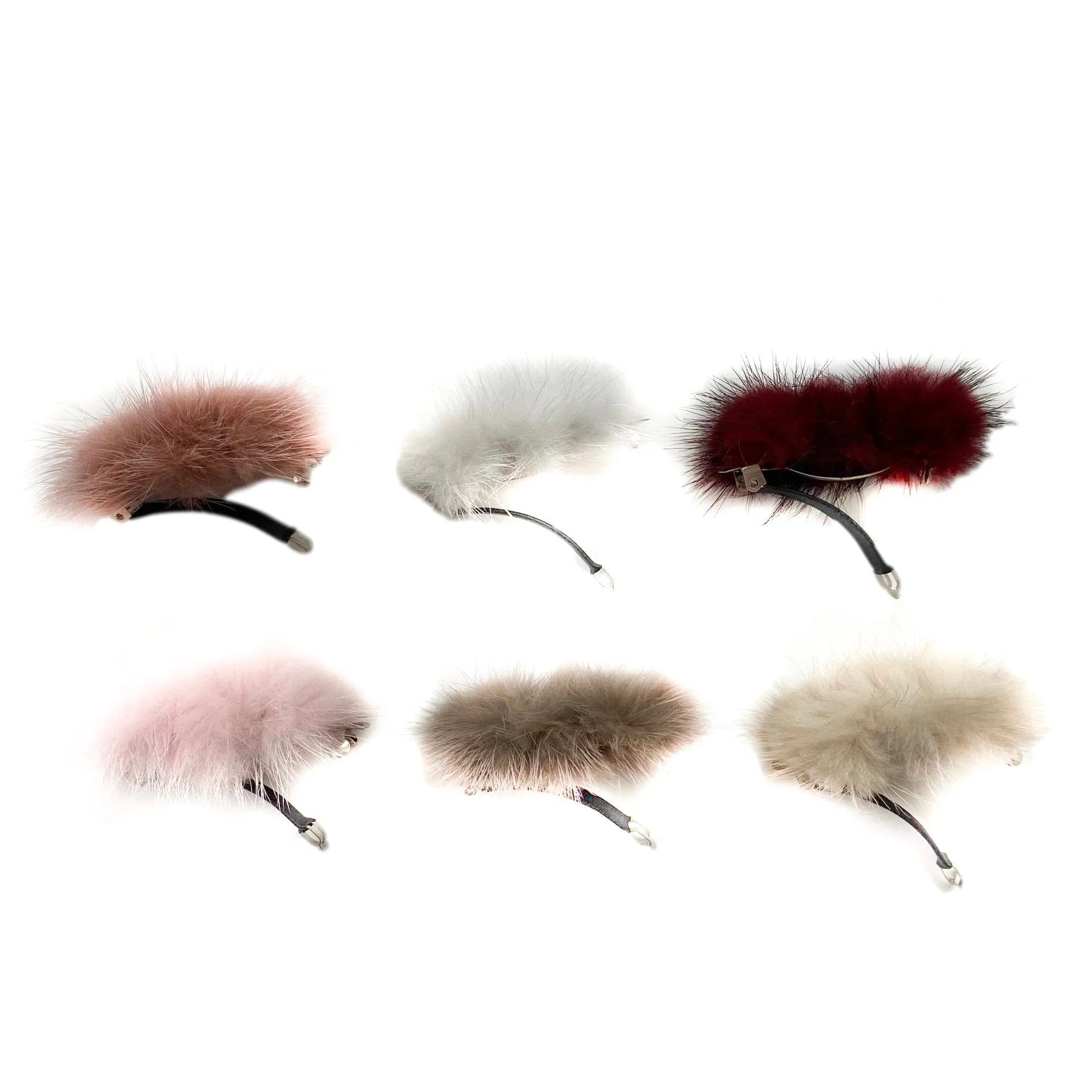 Triple Mink Pom Hair Clip