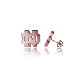 University of Notre Dame Post Earrings - Rose Gold Plated