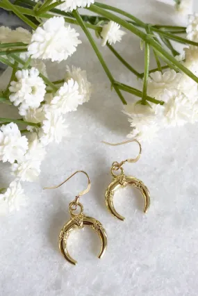 Wisteria London Gold Horn Earrings