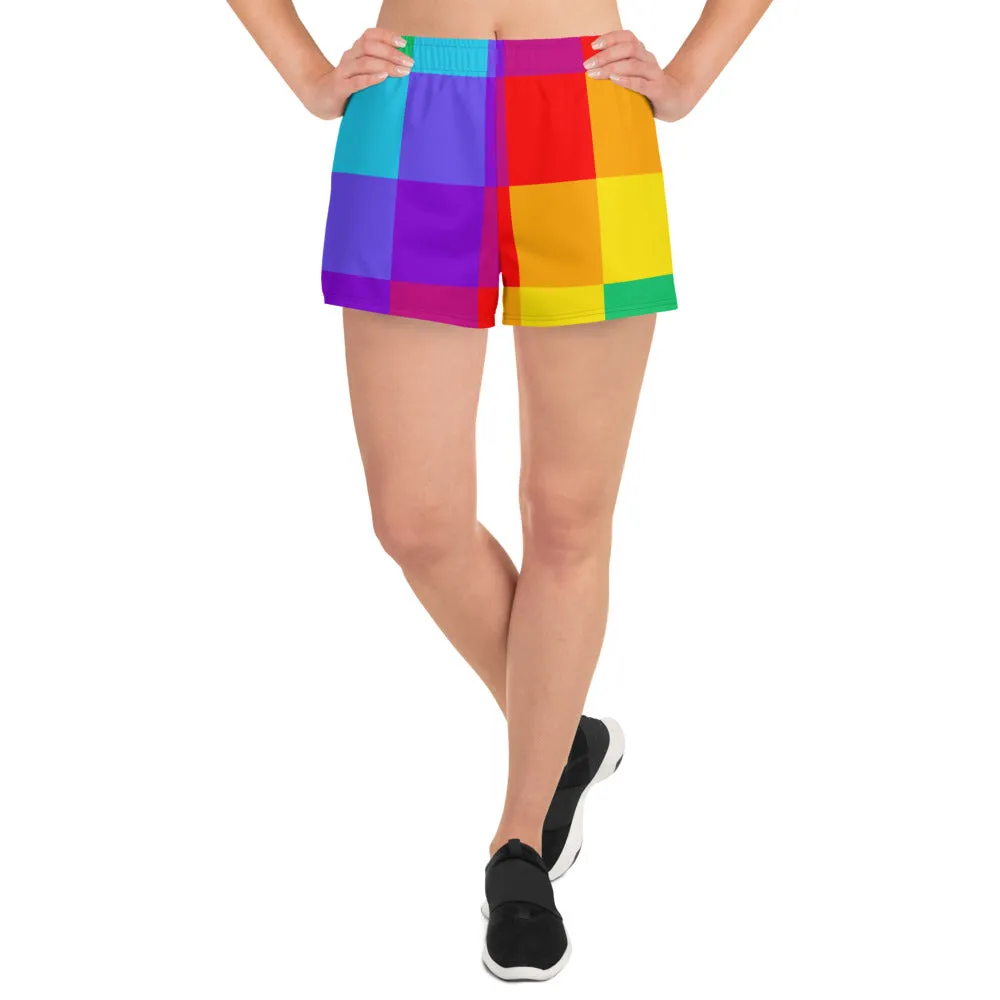 Women's Athletic Short Shorts Color Block