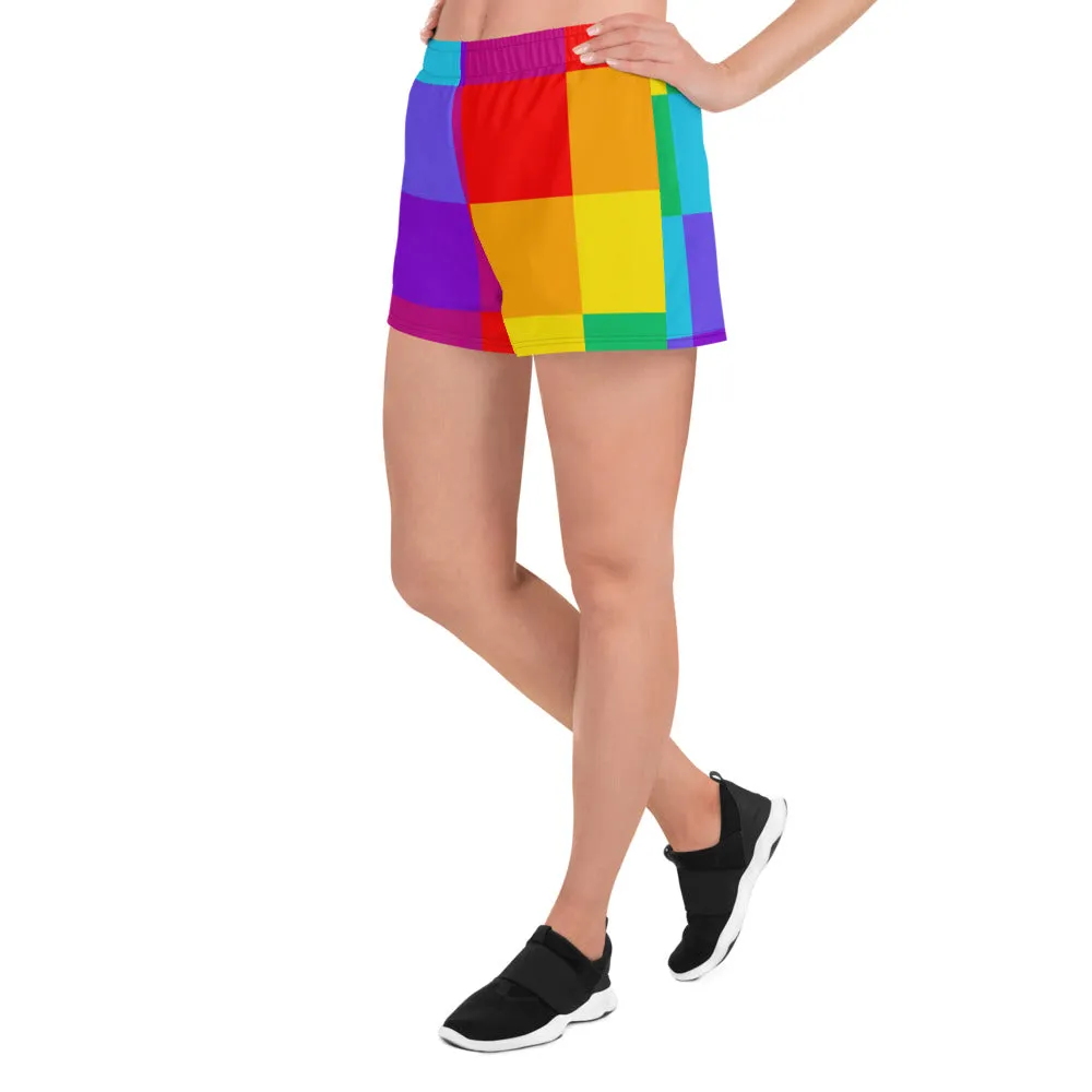 Women's Athletic Short Shorts Color Block