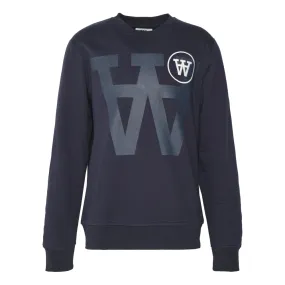 WOOD WOOD TYE TONAL LOGO SWEATSHIRT-NAVY