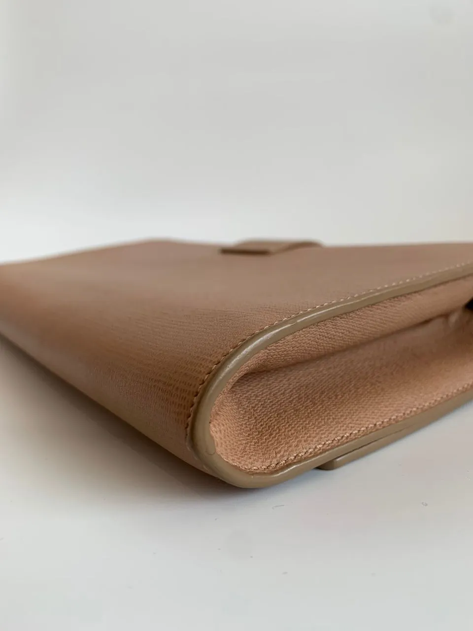 Y-Ligne Clutch in Nude Beige Leather GHW