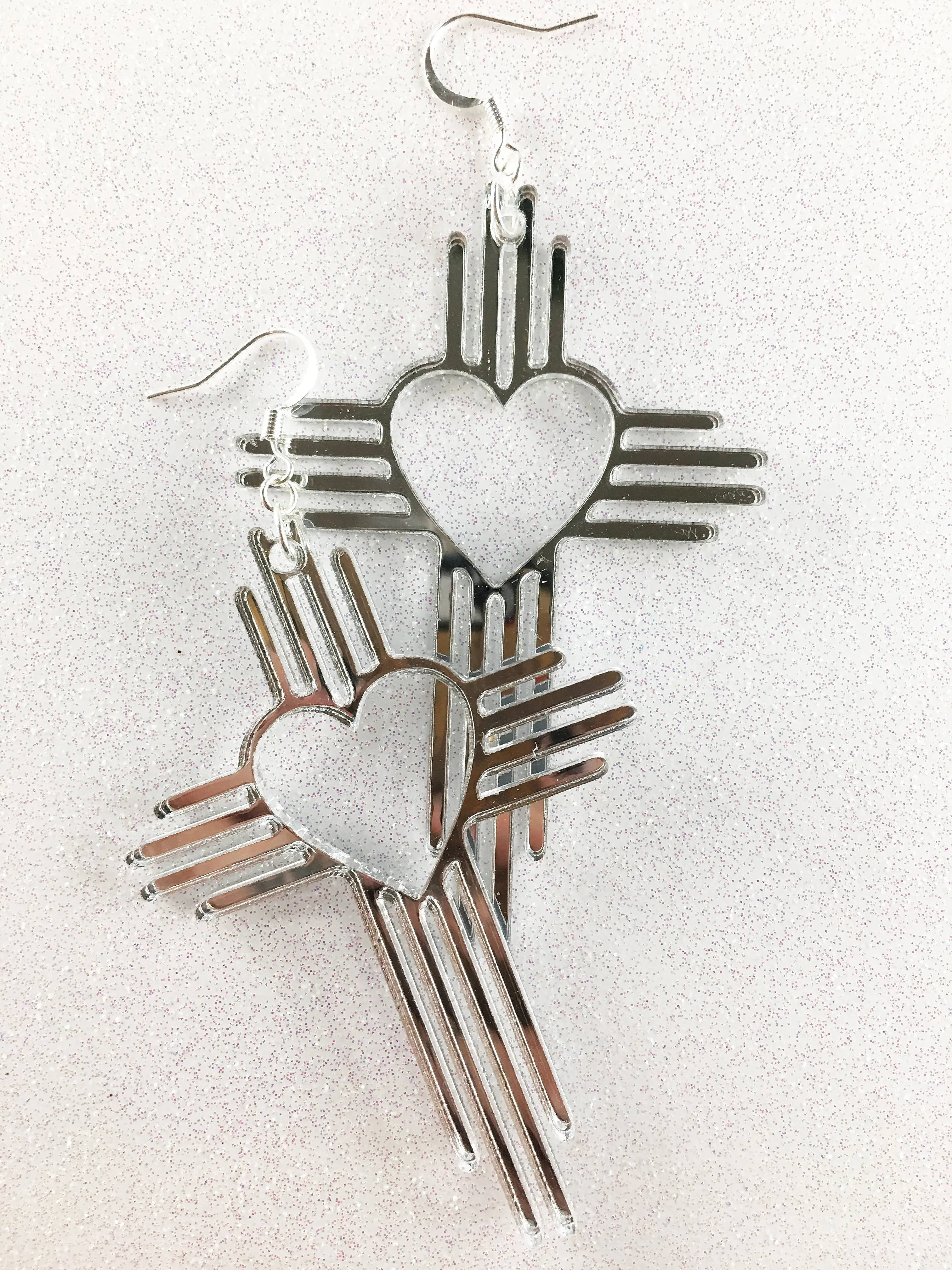 Zia Heart Cross Earrings  3