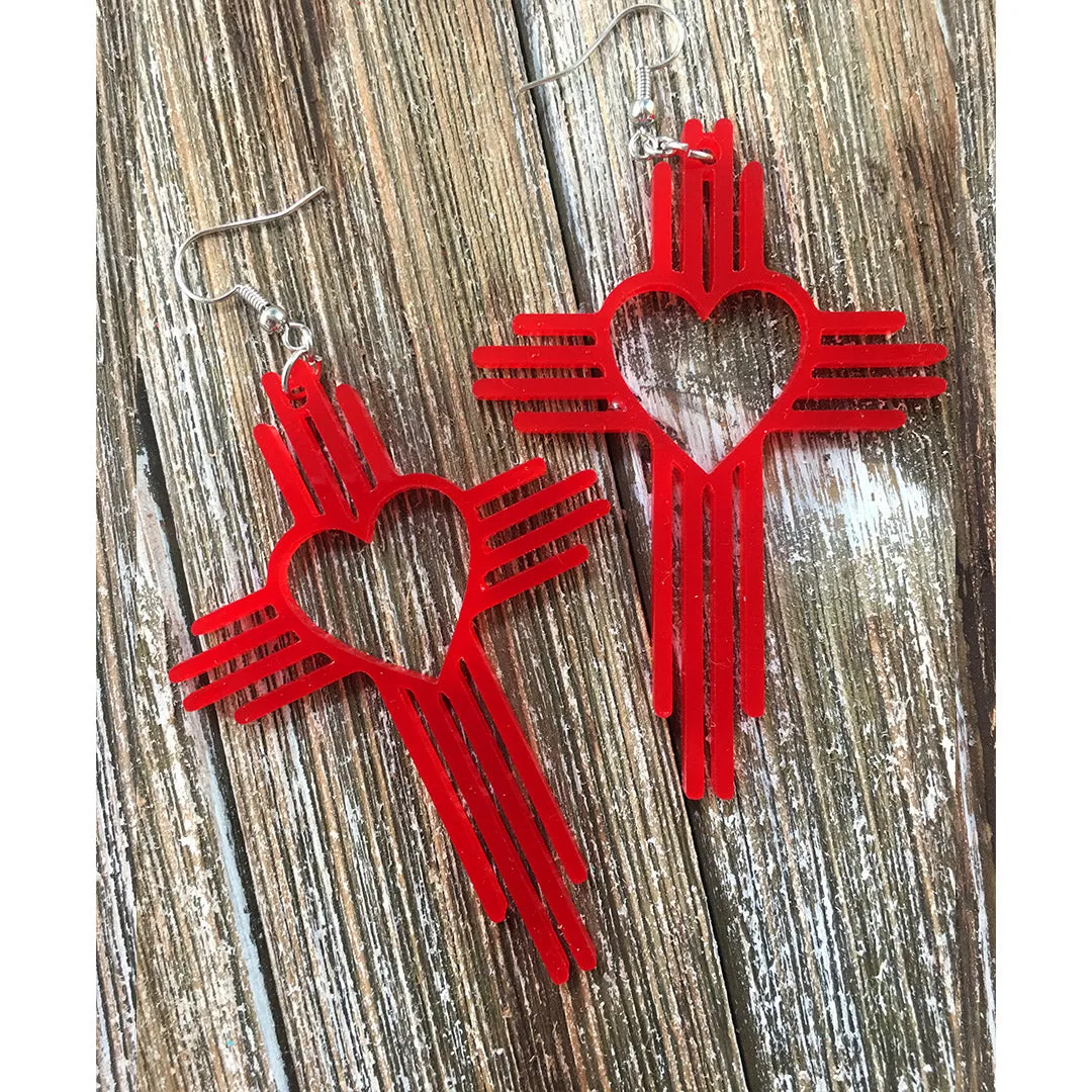 Zia Heart Cross Earrings  3